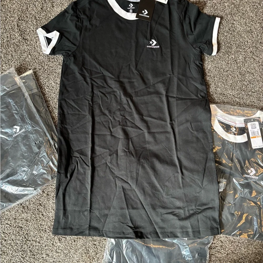 Converse Women’s Black and White Short Sleeve Dress - Picture 2 of 3